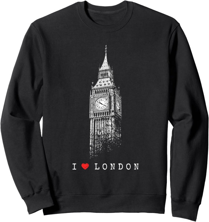 London Big Ben Vintage Skyline England UK I Love London Sweatshirt