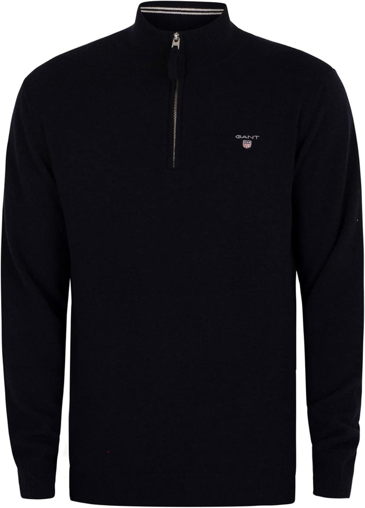 GANT Herren Superfine Lambswool Half Zip Strickjacke M Marine, M Marine