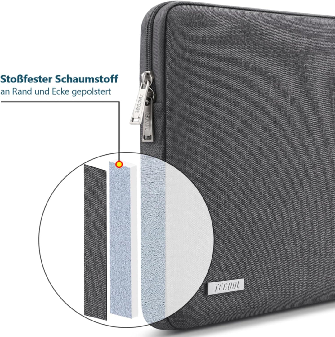 TECOOL 14 Zoll Laptoptasche LaptopHülle für 14” Lenovo Thinkpad ideapad HP Elitebook Acer Dell Chrom