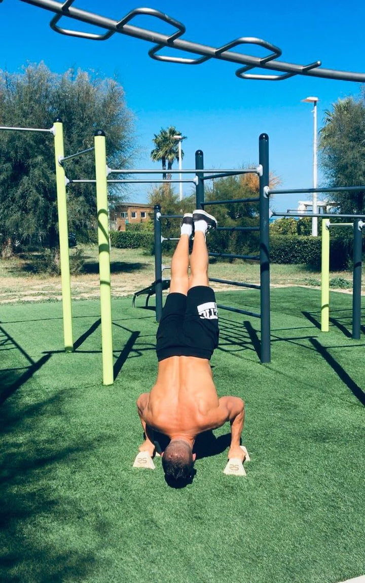 RS SPORT Calisthenics, Parallele aus Holz, niedrige Paralletten, Paralleline, Calisthenics, Push Up