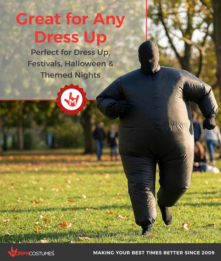 Morph Schwarzes Aufblasbares Kostüm für Kinder, Megamorph - Einheitsgrösse Schwarz Kinder, Schwarz K