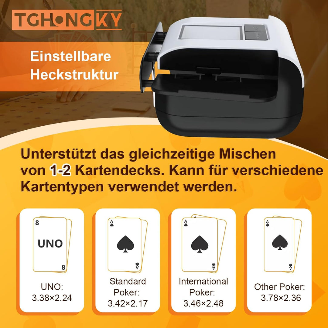Kartenmischmaschine Elektrische für 1-2 Deck Automatischer Kartenmischer Aufladbarer Karten Mischger