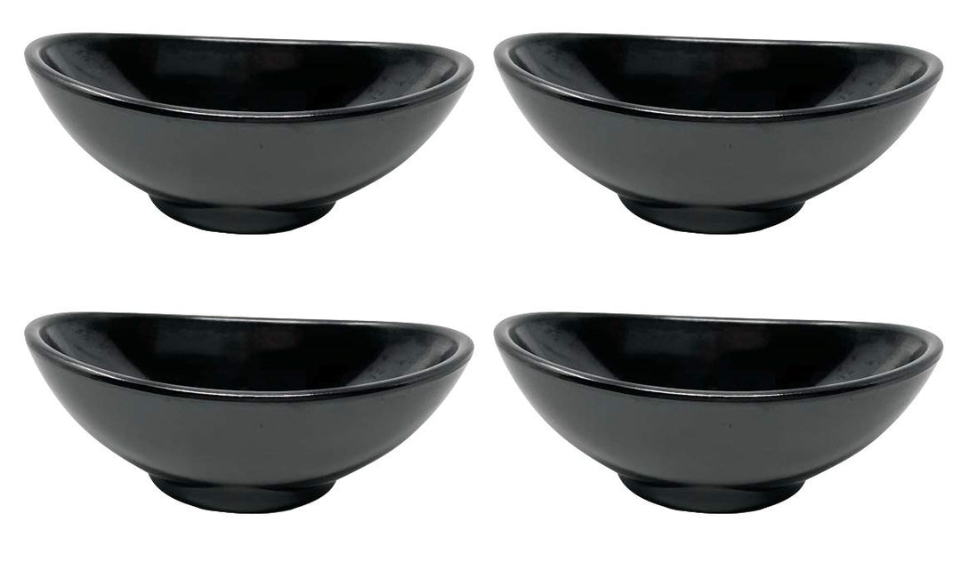 4x Dipschalen Melamin Set Schwarz 759 Snackschale Servierschale Klein Mini Saucenschälchen Soja Schw