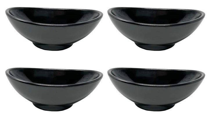 4x Dipschalen Melamin Set Schwarz 759 Snackschale Servierschale Klein Mini Saucenschälchen Soja Schw