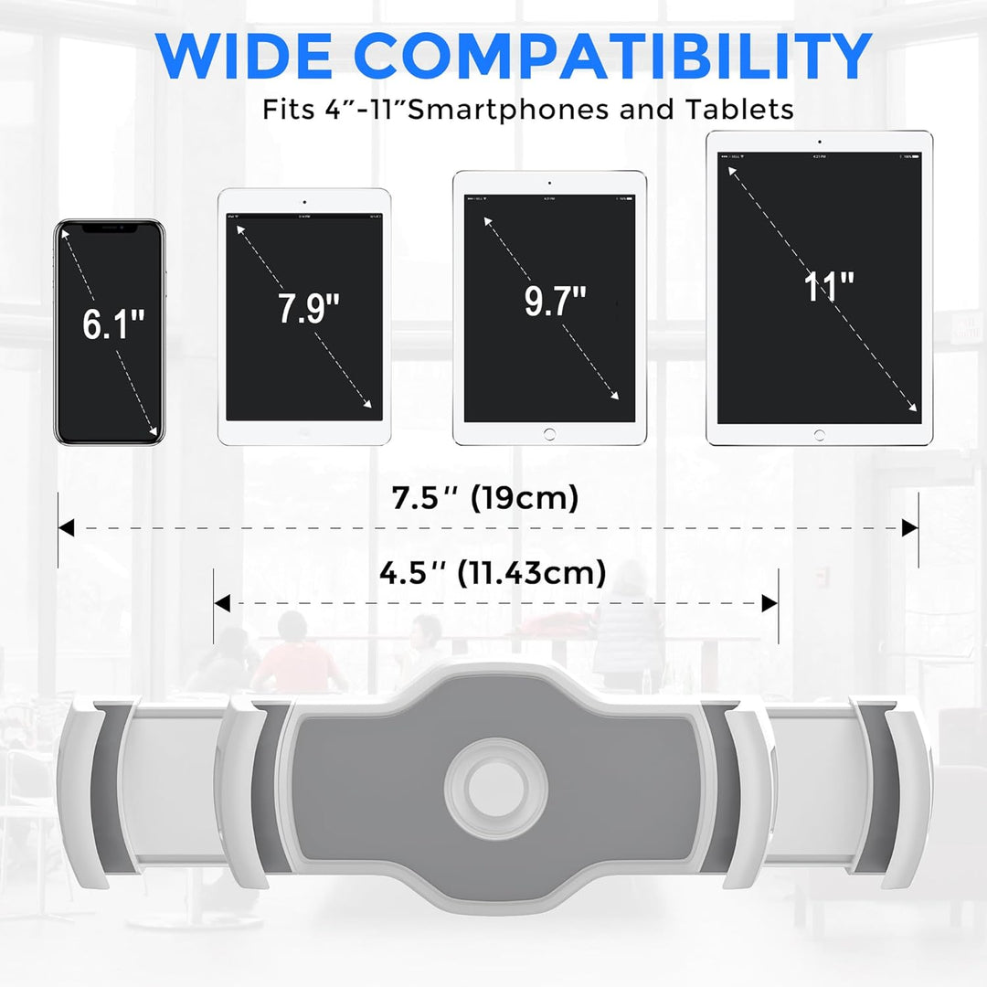 AboveTEK ipad Ständer Faltbar Tablet Ständer 4-11" Tablet Halter Schwarz 360°Swivel Halter Handy Stä