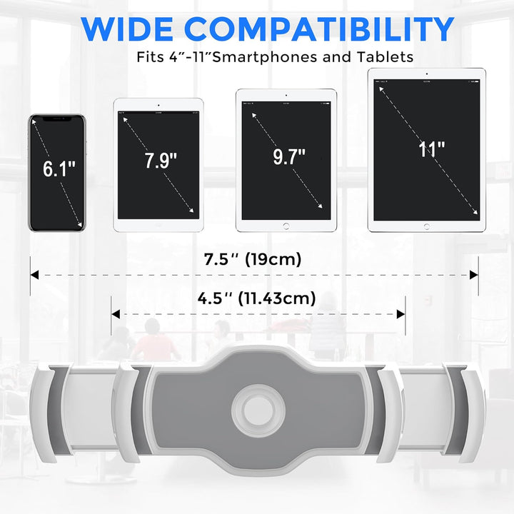 AboveTEK ipad Ständer Faltbar Tablet Ständer 4-11" Tablet Halter Schwarz 360°Swivel Halter Handy Stä