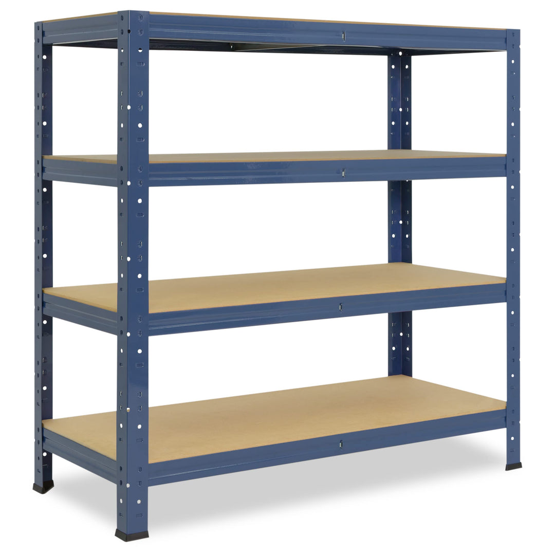 shelfplaza® 90x60x30cm Home Schwerlastregal blau/Metallregal mit 4 Böden/Kellerregal Metall, Garagen