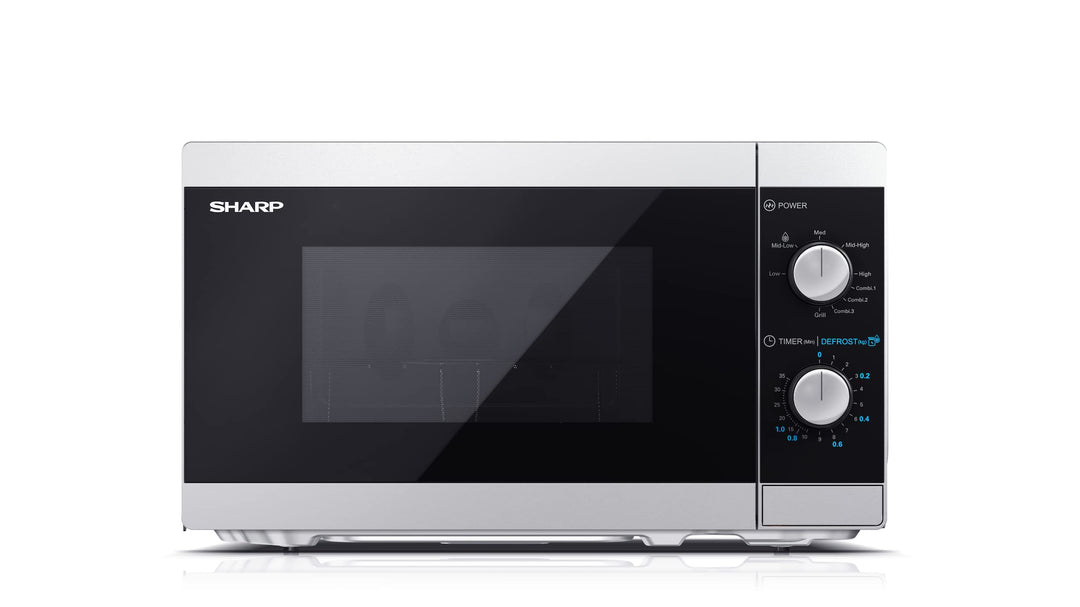 SHARP MG01ES Mikrowelle mit Grill (Mikrowelle: 800W, Grill: 1000W, 5 Leistungsstufen, Auftaufunktion