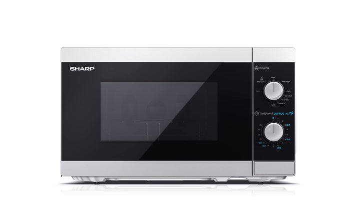 SHARP MG01ES Mikrowelle mit Grill (Mikrowelle: 800W, Grill: 1000W, 5 Leistungsstufen, Auftaufunktion