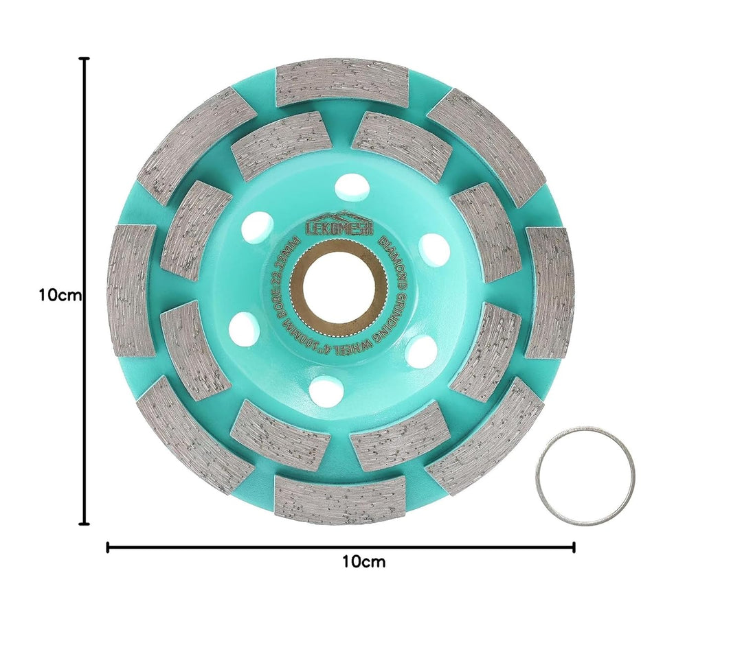 Diamant Schleifscheibe 100mm - Doppelreihe Diamant Schleiftopf für Beton, Granit, Marmor, Mauerwerk,