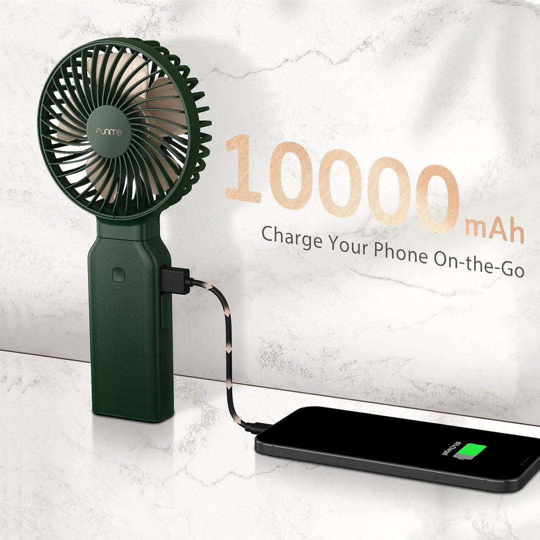 Funme Handventilator 3 in 1 Tischventilator Tragbarer Lüfter mit 53 Stunde 9000 Aufladbarer Batterie