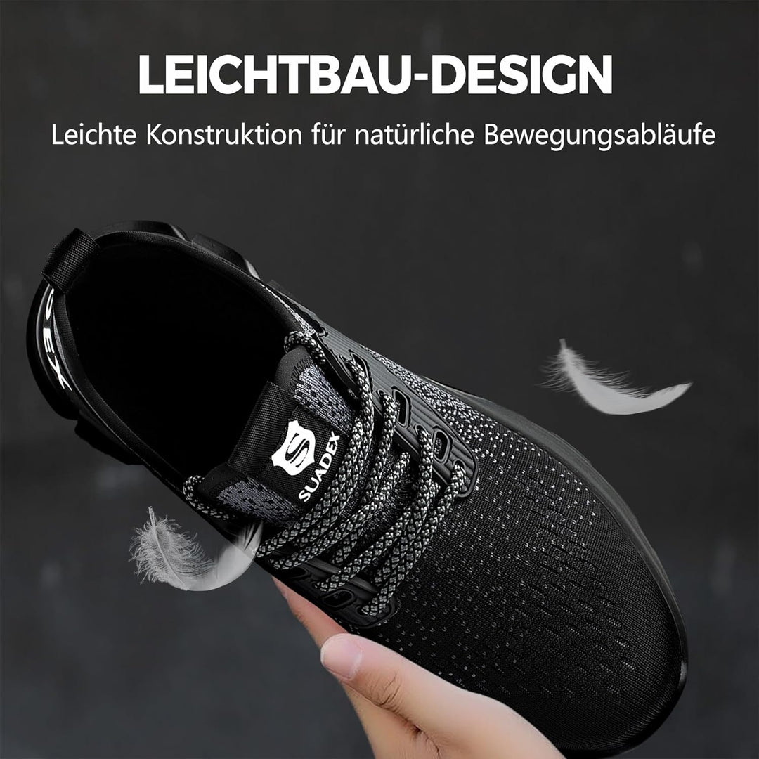 SUADEX Sicherheitsschuhe Arbeitsschuhe Herren Damen Leicht Stahlkappenschuhe Atmungsaktiv mit Stahlk