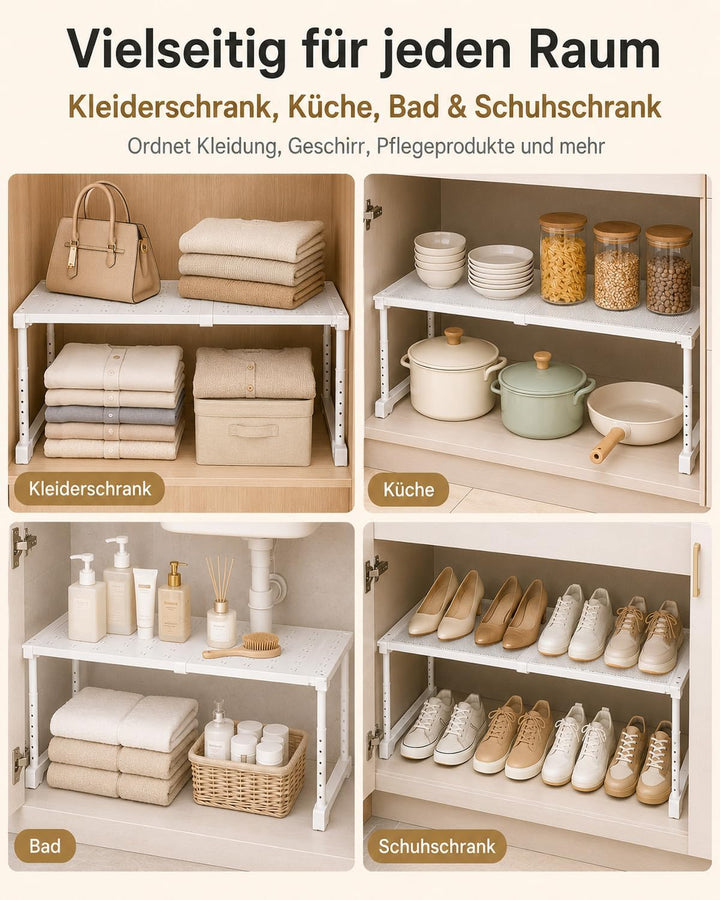Stapelbar Schrank Kleiderschrank Organizer, Schrankeinsatz, Platzsparende Regal für Schrank innen, S