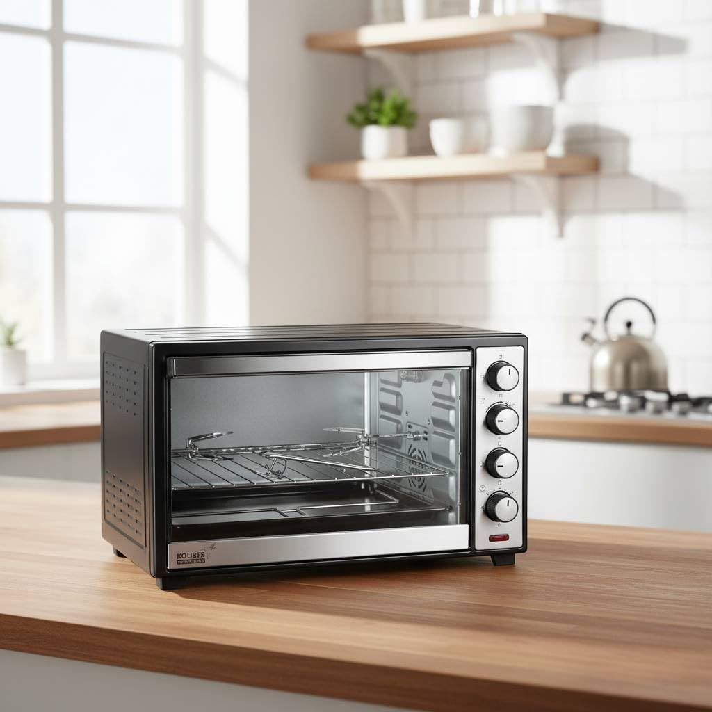 Koliber SUPERMAX X 3000W Backofen 48L Umluft Drehspiess Familienofen Pizzaofen Edelstahl 2000W Ober