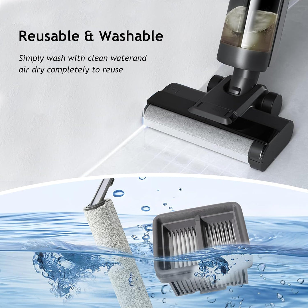Bürstenrolle + Filter Ersatzteile für Dreame H12S Nass und Trockensauger Zubehör Set, 2 Bürstenrolle