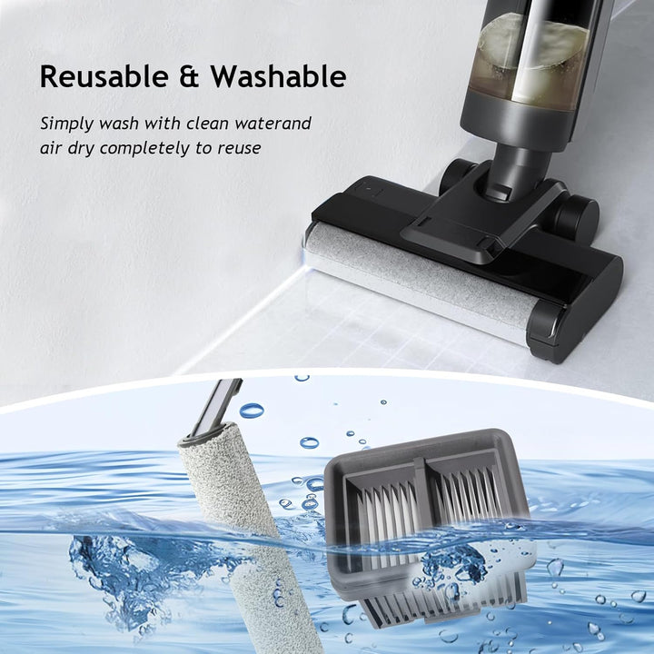 Bürstenrolle + Filter Ersatzteile für Dreame H12S Nass und Trockensauger Zubehör Set, 2 Bürstenrolle