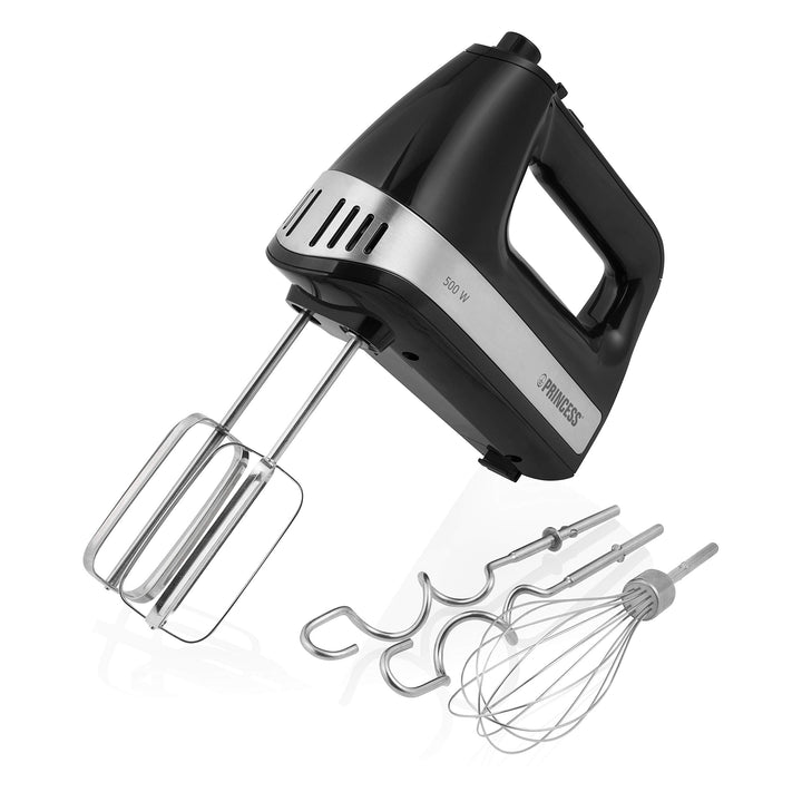 Princess Handmixer Power 500 – 3 Mix-Aufsätze, 5 Mixgeschwindigkeiten, 500 Watt, mit Aufbewahrungsbo