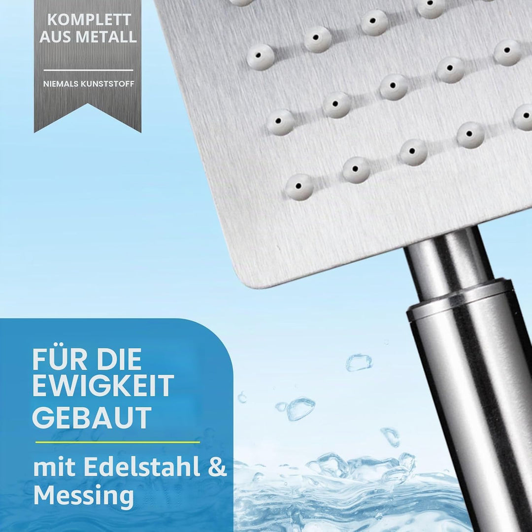 Handbrause Komplett aus Metall, Hochdruck-Duschköpfe von Voolan, Einfache Handbrause aus Nickel Gebü