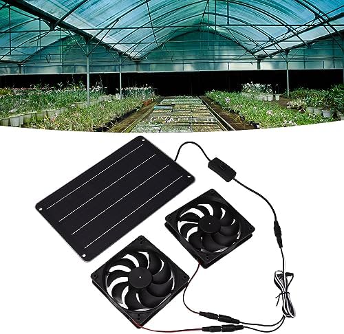 Solarbetriebener Abluftventilator, 20 W, 12 V, Solarpanel, Abluftansaugung, Doppelventilator Set mit