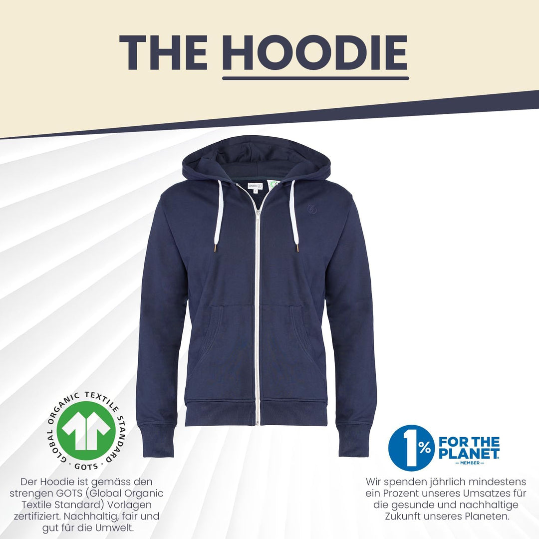 Banqert Herren Hoody, GOTS Zertifiziert, Pure Organic Cotton