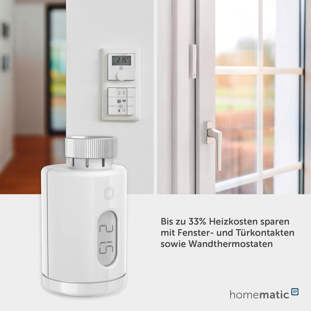 Homematic IP Smart Home Heizkörperthermostat – Pure, digitaler Thermostat Heizung, Steuerung per App