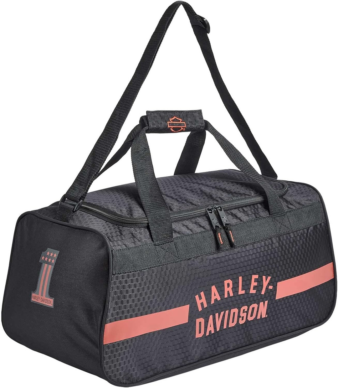 Harley-Davidson Rust Orange #1 Logo Sports Duffel Bag w/ Shoulder Strap - Black