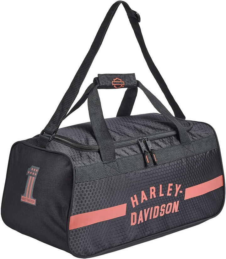 Harley-Davidson Rust Orange #1 Logo Sports Duffel Bag w/ Shoulder Strap - Black