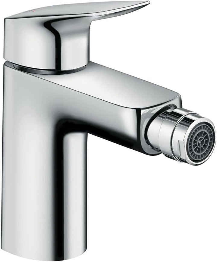 hansgrohe Logis Einhebel-Bidetarmatur, Komfort-Höhe 100mm mit Zugstangen-Ablaufgarnitur, Chrom Chrom