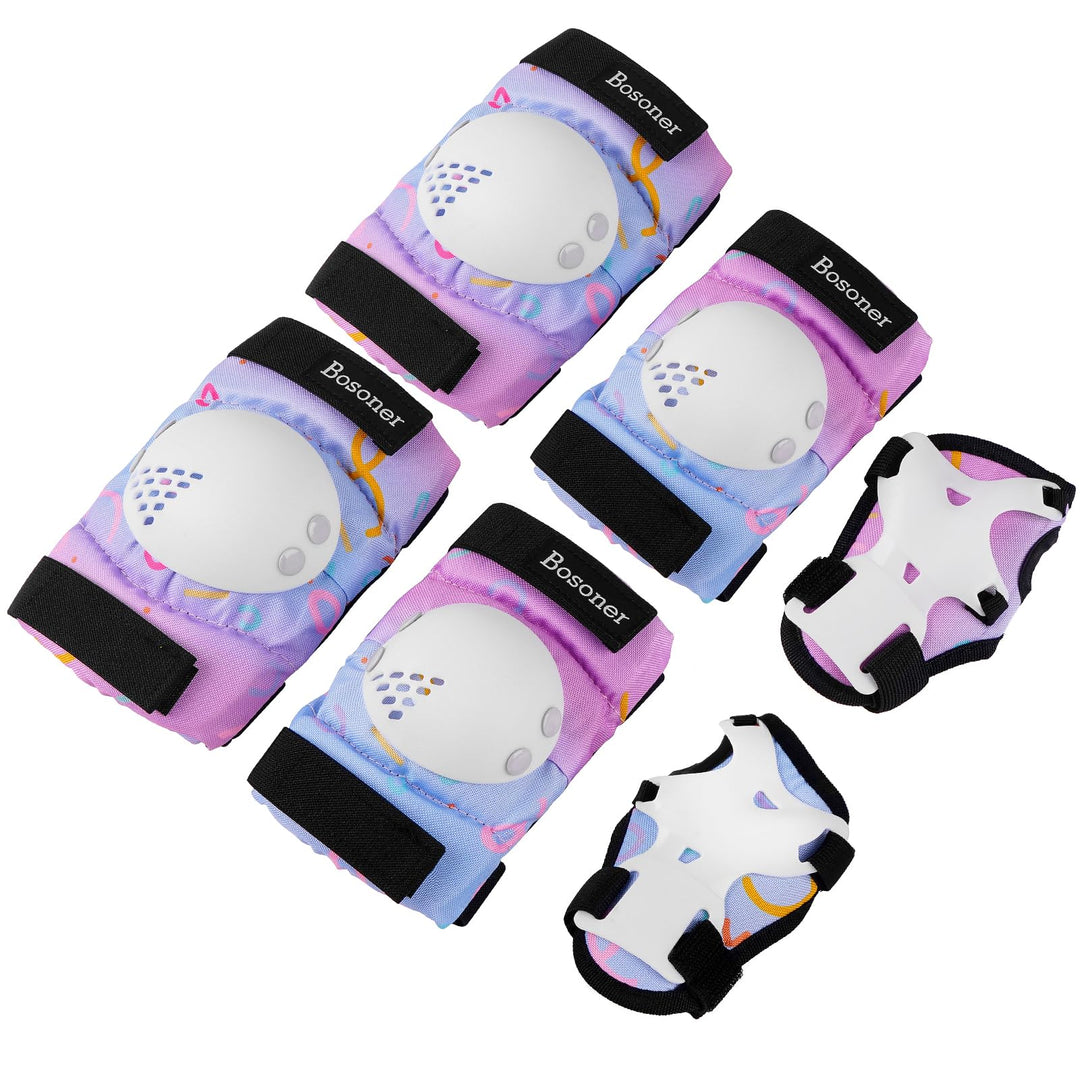 BOSONER Knieschoner Kinder Schoner Inliner Protektoren 6er Set Schützer Inliner Inline Skates Knie U