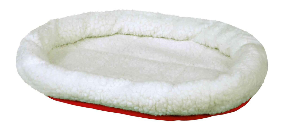 Trixie 28631 Kuschelbett, 47 × 38 cm, wollweiss/rot weiss L 47 x B 37 x H 5 cm (1 Stück), weiss L 47
