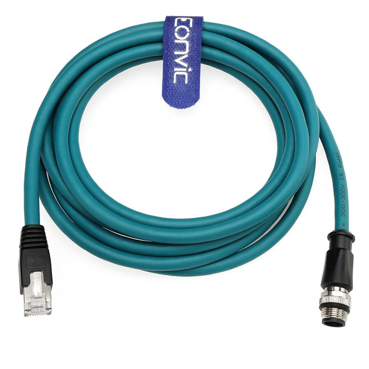Eonvic M12 4-Positionen-D-kodierter Stecker auf RJ45-High-Flex-Cat5e-Industrial-Ethernet-Kabel, gesc
