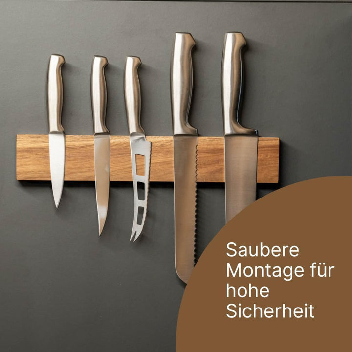 Magnetleiste Messer, Messerhalter aus massivem Holz, einfache Montage, multifunktional für alle magn