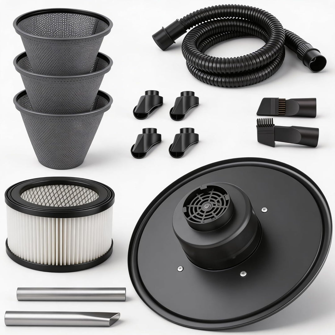 Aschesauger 20L Kaminsauger 1650W + Blasfunktion + DUAL Filter System + 4 Rollen SN121