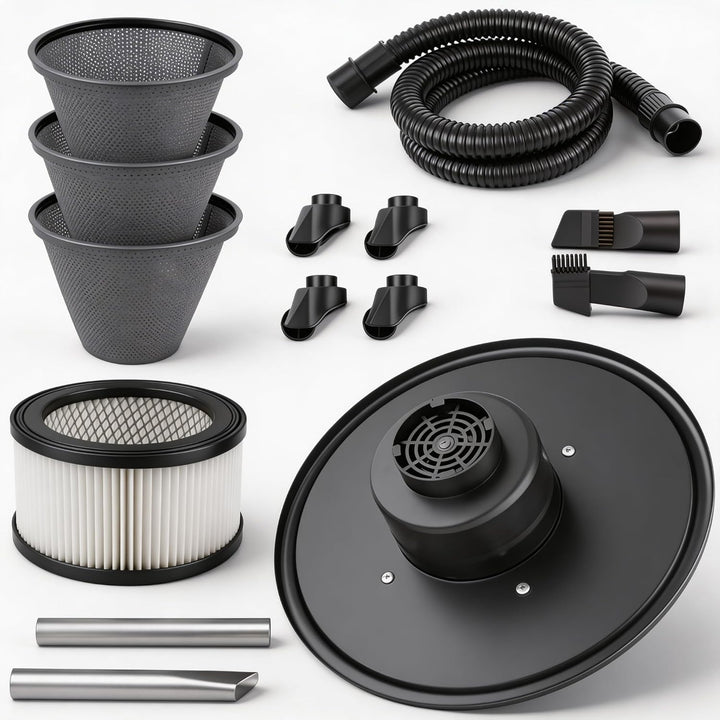 Aschesauger 20L Kaminsauger 1650W + Blasfunktion + DUAL Filter System + 4 Rollen SN121