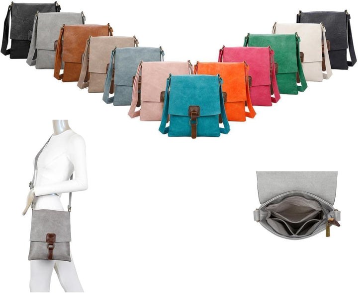 ITALYSHOP24 OBC Damen Tasche Crossbody Handtasche Messenger Schultertasche Umhängetasche Shopper Tab