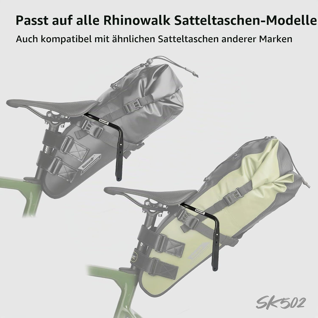 Rhinowalk Fahrrad Satteltasche Stabilisator Stütze für Satteltasche Anti Schütteln Schwarz, Schwarz