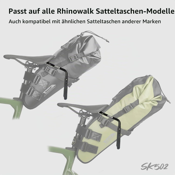 Rhinowalk Fahrrad Satteltasche Stabilisator Stütze für Satteltasche Anti Schütteln Schwarz, Schwarz