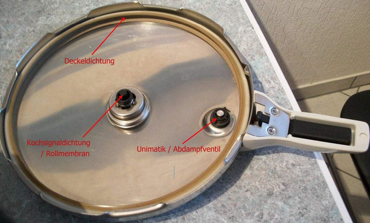 Reparaturset 3-tlg. für Schnellkochtopf Fissler Vitavit L + Carina: Dichtungsring 22cm + KochsignalD
