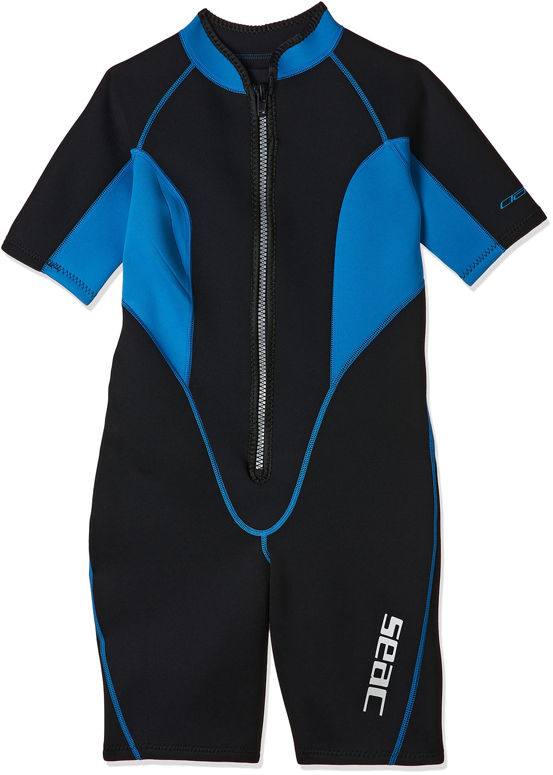 Seac Damen Sealight Shorty Neoprenanzug, Mehrfarbig (Schwarz/Blau), XS