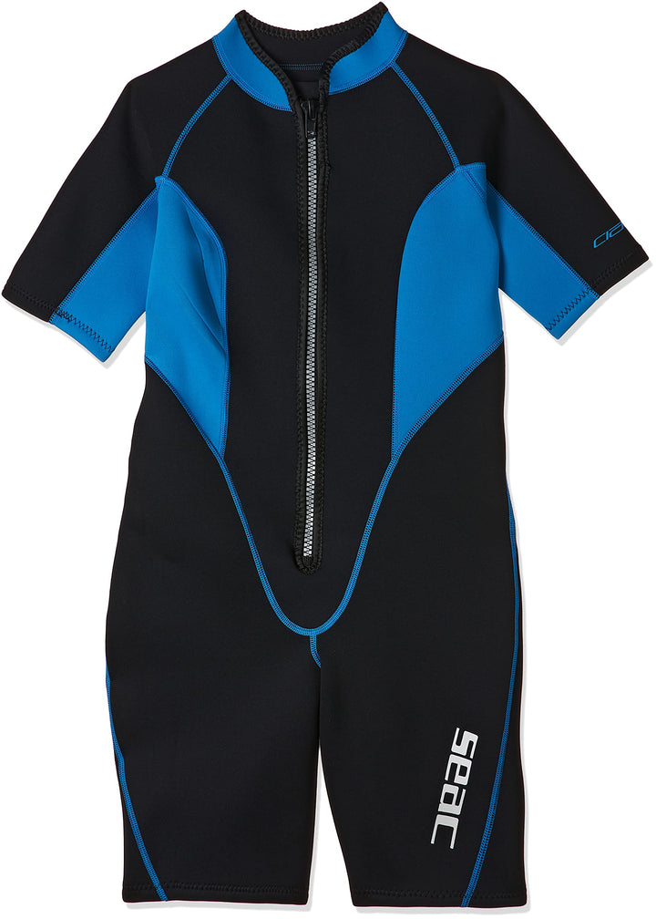 Seac Damen Sealight Shorty Neoprenanzug, Mehrfarbig (Schwarz/Blau), XS
