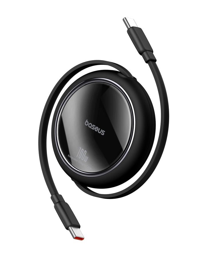 Baseus USB C auf USB C Kabel Rollbar, 100W 1m Mini Einziehbar Schnellladekabel, USB C Ladekabel für