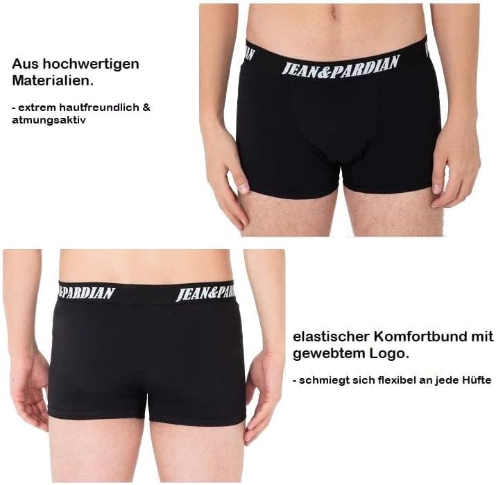 Jean&Pardian Retro Boxershorts 8er & 12er Pack - Bequeme & atmungsaktive Unterwäsche für Herren aus