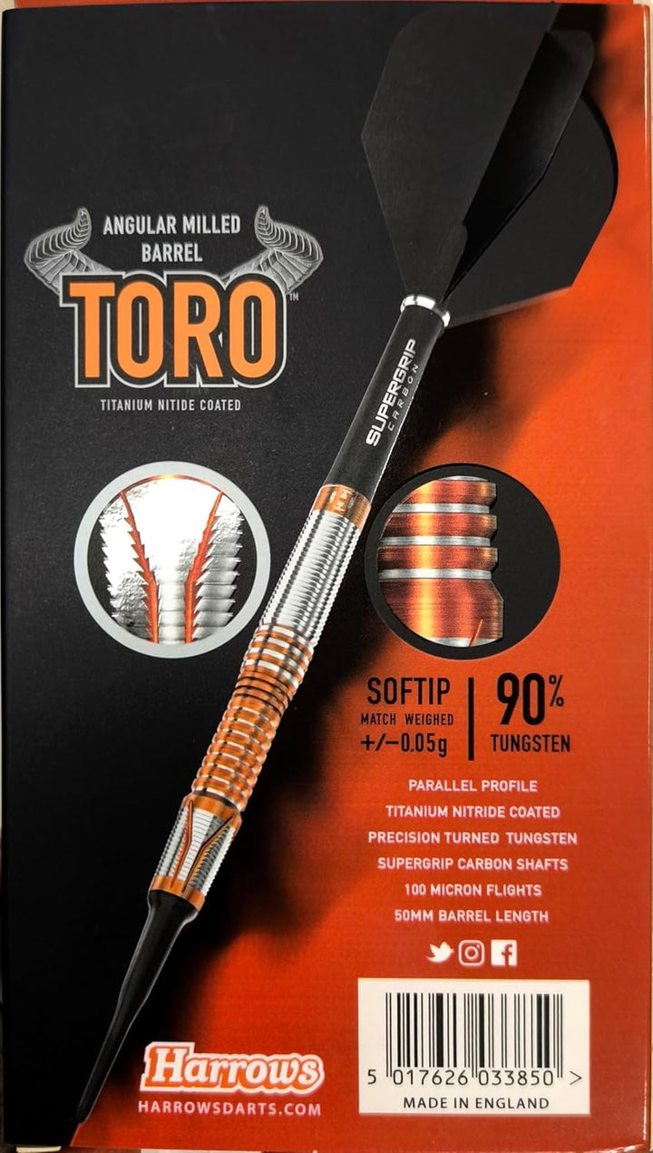 Harrows Soft Darts Toro 90% Tungsten Softtip Dart Softdart Hochwertiger Tungsten Dart mit Schäften u
