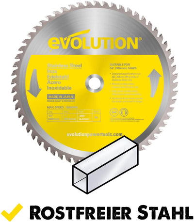 Evolution (S355TCT-90CS) - 355 mm Sägeblatt zum Schneiden von Edelstahl - Metall-Sägeblatt mit Hartm