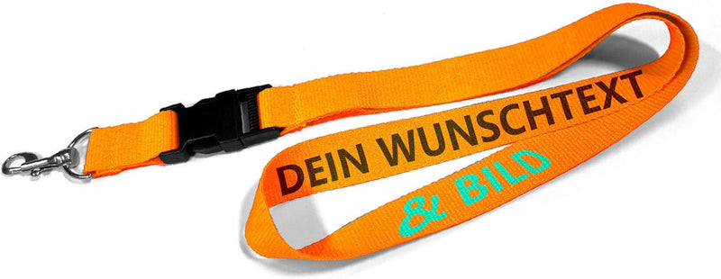 Kiwistar UG - Schlüsselband 25 mm - bedruckt mit Ihrem eigenen Schriftzug und Foto - individuell per