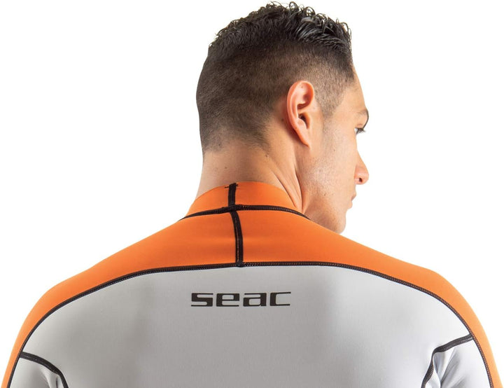 Seac Neopren-Kurzarmshirt, ideal als Tauchunterwäsche XXL Weiss/Orangefarben, XXL Weiß/Orangefa