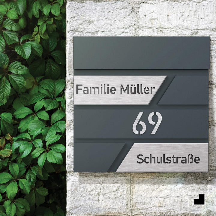Design Briefkasten mit Hausnummer &Ihre Namen Personalisiert | Extra Zeitungsfach | Briefkasten Gros