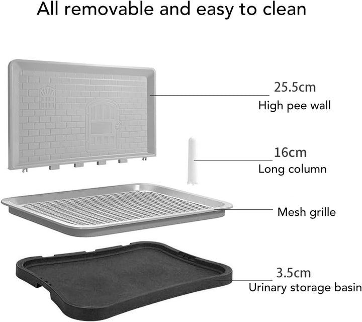 VBESTLIFE Hundetöpfchen-Tablett, Haustier-Hundetrainings-Toilette für den Innenbereich mit Wandsäule