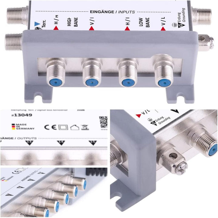 DUR-line MS 5/8 G-HQ - Multischalter - Made in Germany - SAT Multischalter für 8 Teilnehmer/TV - str
