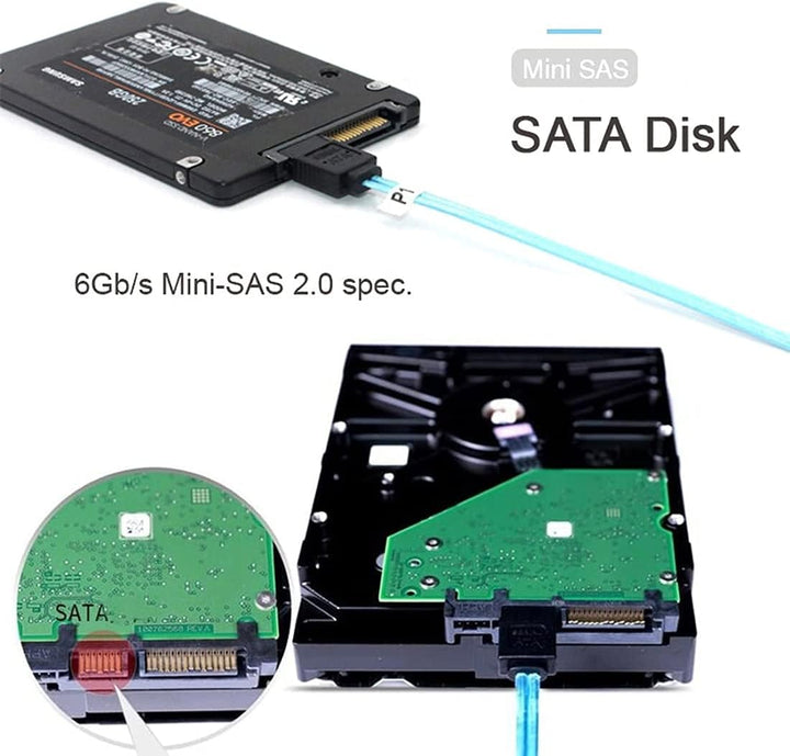 ChenYang CY SAS 6 SATA 7-Pin-Stecker Interner Host auf 6 SATA 7-Pin-Stecker Zielfestplatte 6 Gbit/s